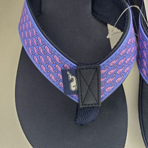 NWT Vineyard Vines Micro Whale Classic Foam Flip Flops Size 6 - Picture 7 of 10